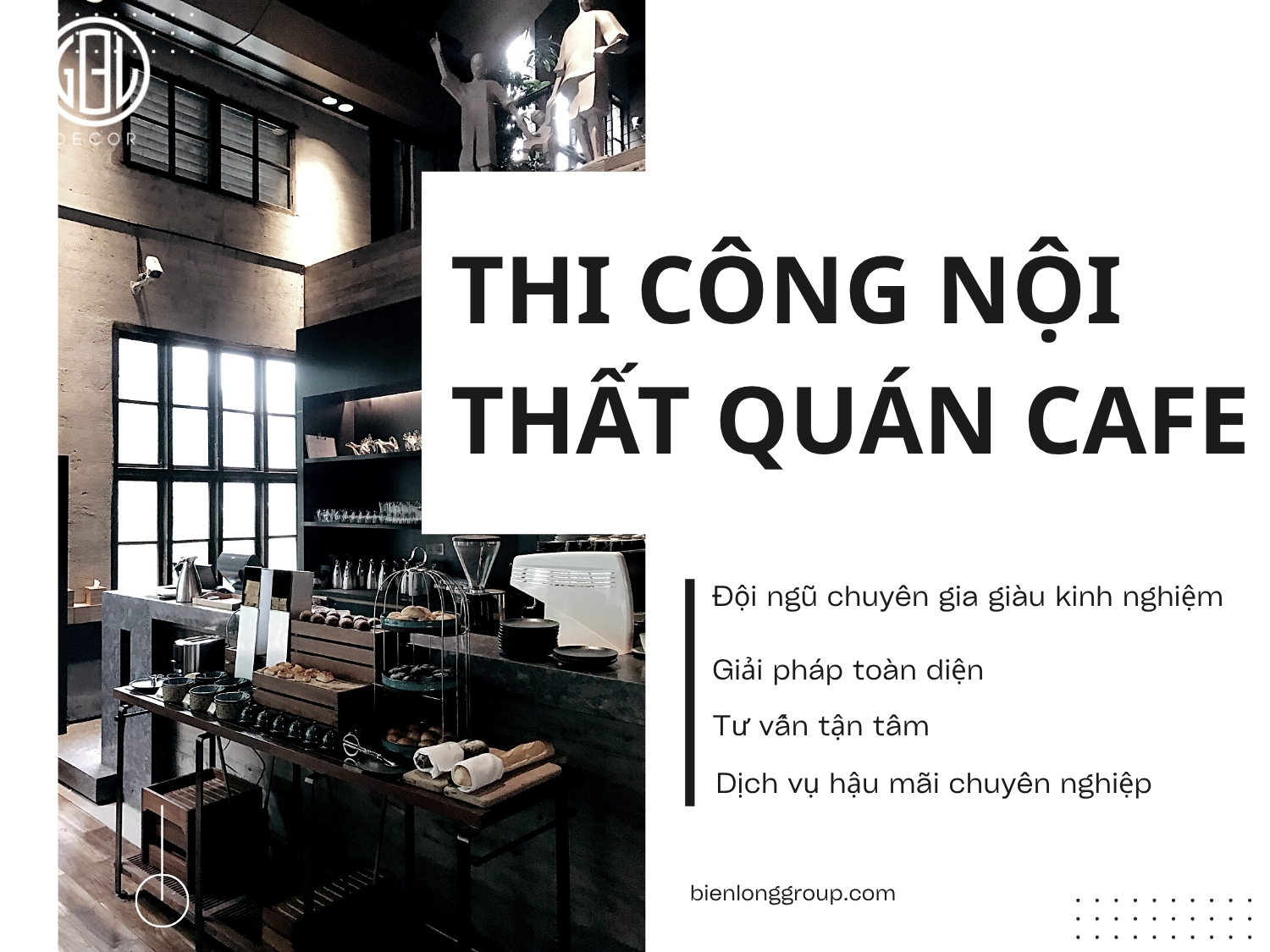 Thi công nội thất quán cafe